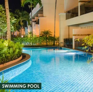 Luxury swimming pool at Shraddha Park City residential project in Mumbai